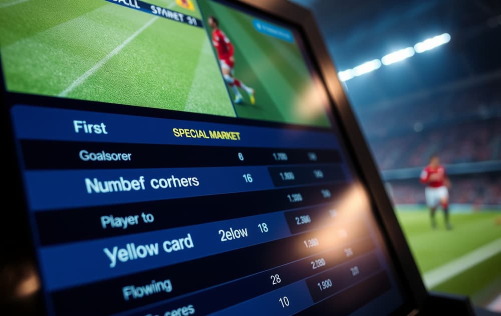 Bettingterminal med spesialmarkeder for fotballkamp