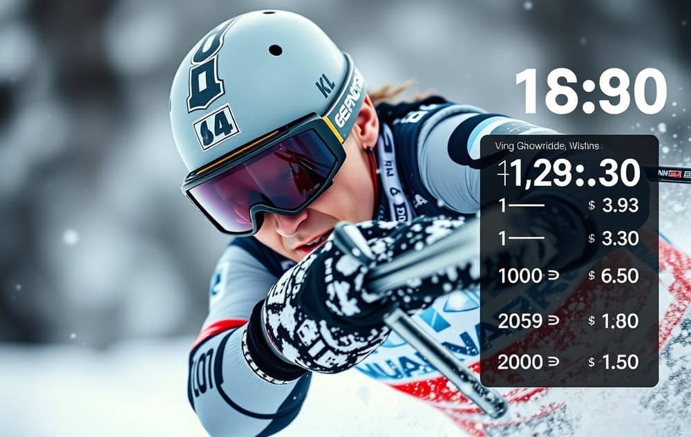 Skiskytter i aksjon med odds-overlegg